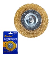Щетка для дрели плоская  65 мм, 2,5 ", латунированная, волнистая проволока,"MAXIMUM" MX 17832